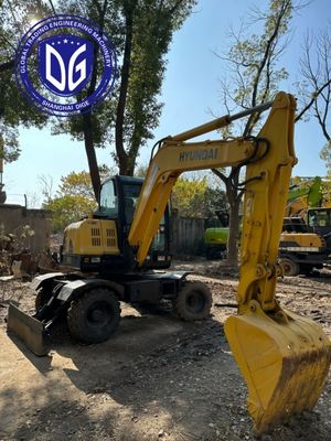 Hyundai sử dụng máy đào bánh xe 60w-7,6Ton máy đào nhỏ thủy lực, 10 đơn vị có sẵn bây giờ