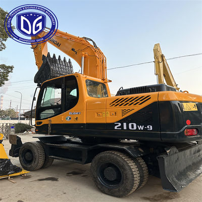 Máy đào bánh xe Hyundai cũ mô hình 210W-9 nguyên bản với vật liệu bền