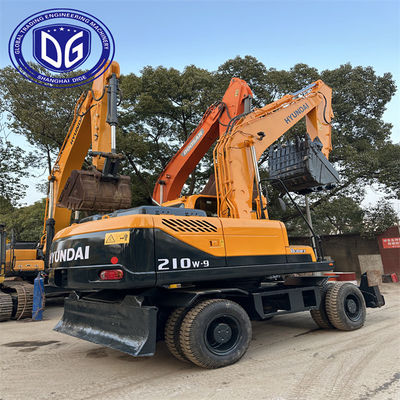 Máy đào bánh xe Hyundai cũ mô hình 210W-9 nguyên bản với vật liệu bền