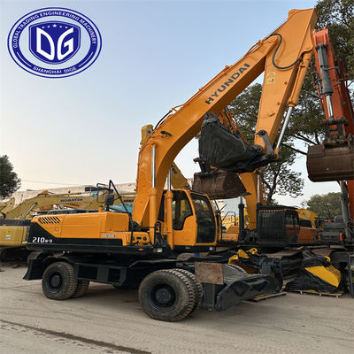 Máy đào 20 tấn Hyundai Model 210W-9 Xe đào bánh xe cũ trong tình trạng tốt